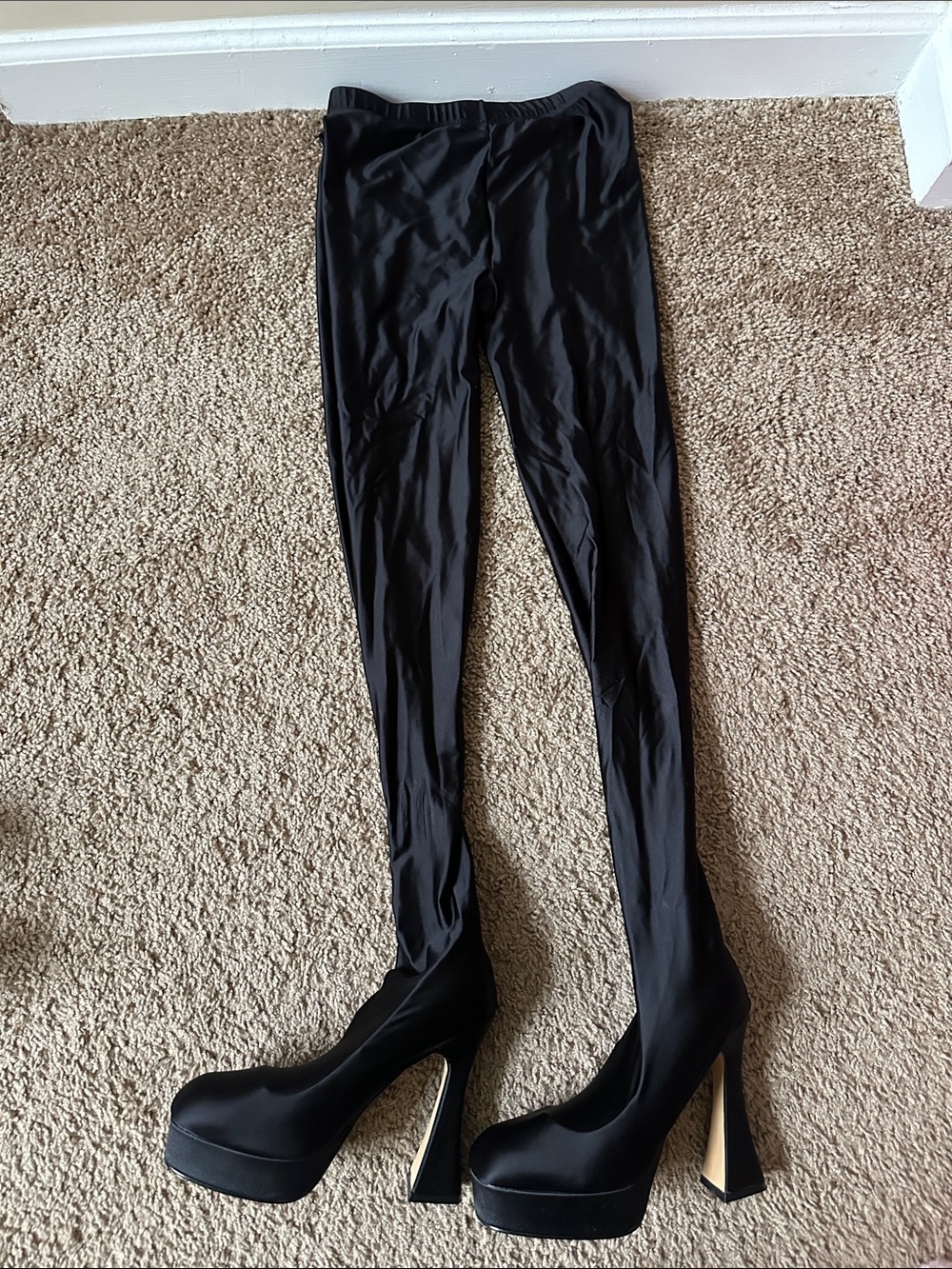 Black Over The Knee Platform Boots